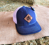 Ball Cap, sTs Blue Denim and White Mesh with Patch Logo (adjustable back)