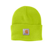 Beanie, Carhartt Knit Cuffed Beanie/Watch Hat (Florescent Yellow A18-BLM) Stretchy...one Size Fits Adults: Small-Medium-Large