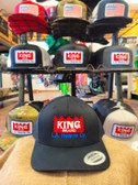NEW order, our famous baseball hat, (quality-embroidered centered large KING logo) Classic Summer Cap, Black Solid with Mesh, Adjustable Snapback, 24.99 ea. (KBSummerCap3)