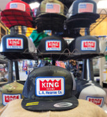 NEW order, our famous baseball hat, (quality-large centered KING BRAND patch logo) Med Crown, Summer Ball Cap, Camo Solid with Mesh, Adjustable Snapback, 24.99 ea. (KBpatchMedCrownSummerCap11)
