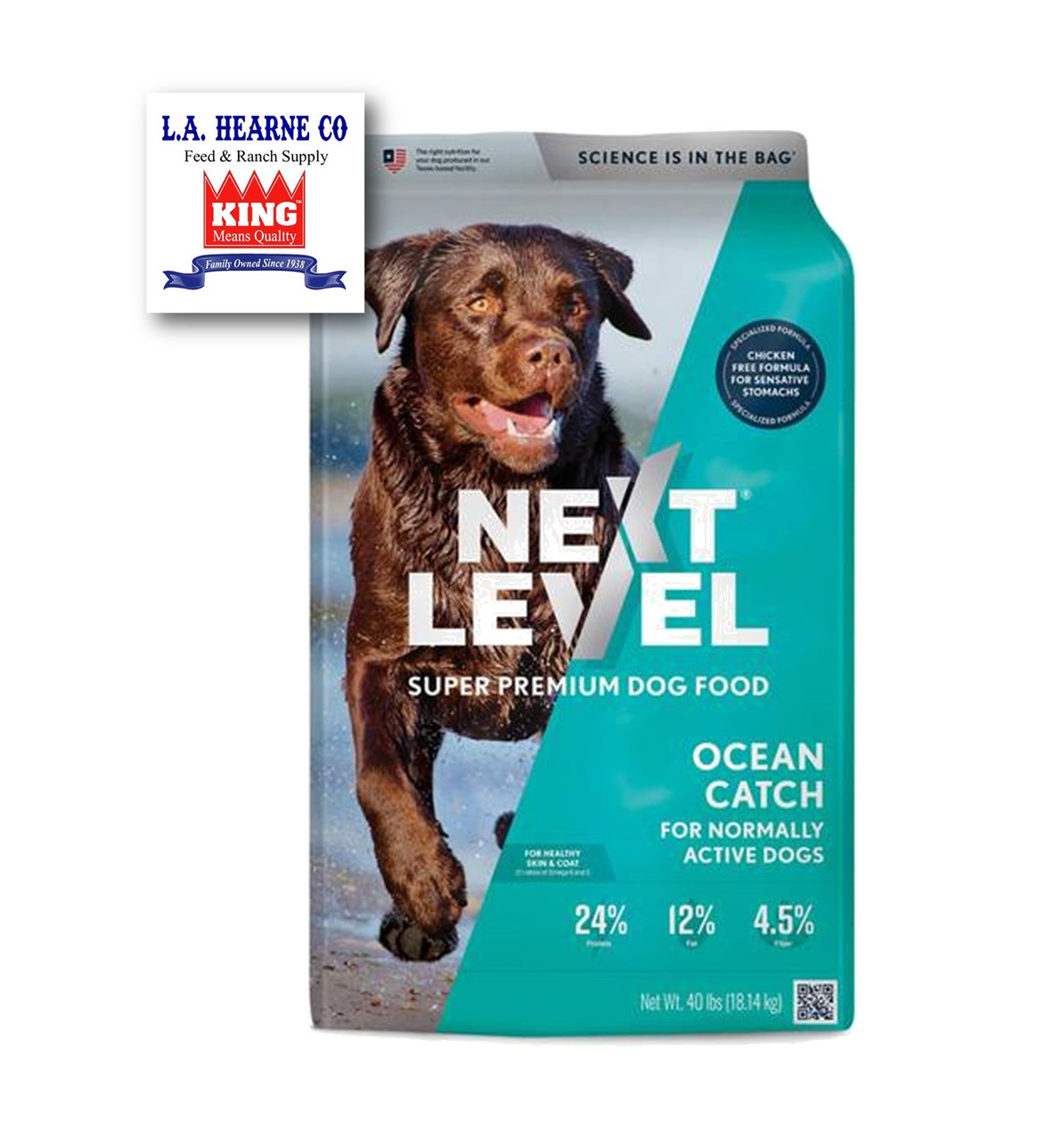 Next Level Ocean Catch Adult Dog Food, 40 lb. - hearnestore