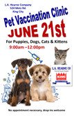 PROTECT YOUR PET DROP-IN VACCINATION CLINIC, THIS SATURDAY 9AM-12PM 524 METZ RD. IN KING CITY