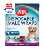 NEW! Simple Solution Disposable Wraps for Male Dogs (Size XS Toy under 10 lb.) 12  pack
