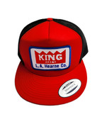King Trucker Ball Cap, Red and Black,  Patch, #12