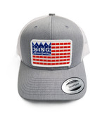 King Trucker Ball Cap, Light Gray with White Mesh, Patch, #18
