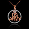 Rose Gold US Army diamond necklace
