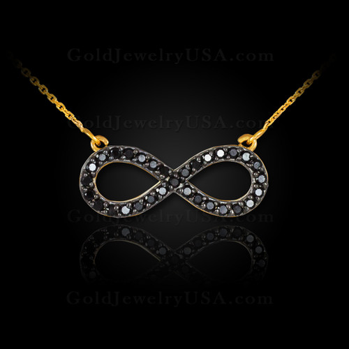 Black diamond infinity necklace