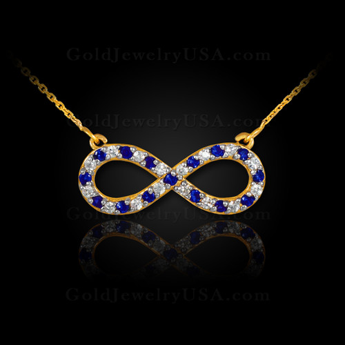 Blue sapphire infinity necklace.