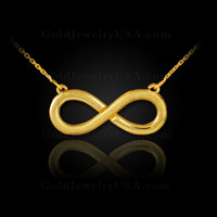 Matte finish gold infinity necklace