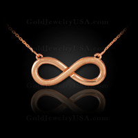 14K Matte Rose Gold Infinity Necklace
