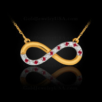 Yellow gold with rubies.