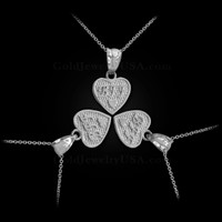 3pc White Gold 'BFF' Heart Charm Necklace Set