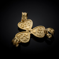 3pc Gold 'BFF' Heart Charm Set