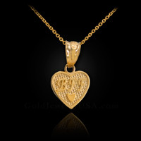 Gold 'BFF' Heart Charm Necklace
