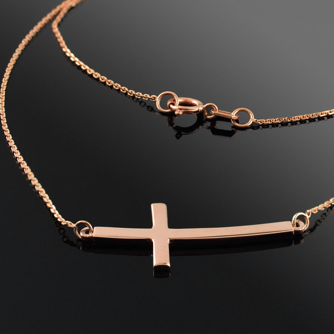 Mens Solid 925 Silver Cross W. Jesus Pendant Yellow Or Rose Gold Finish  Necklace