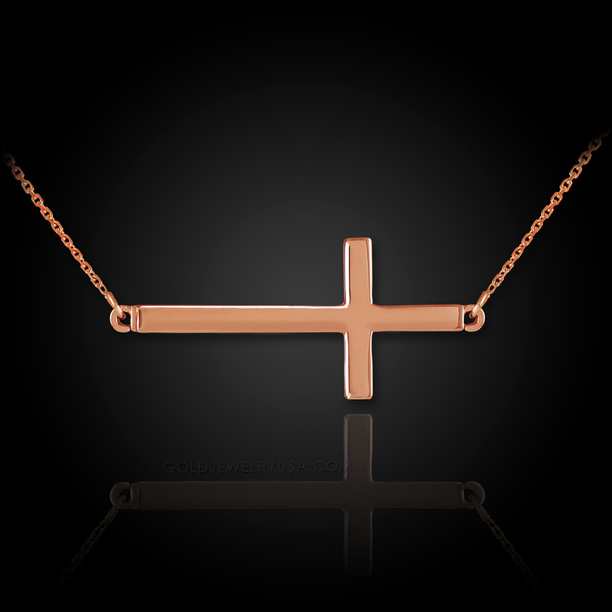 925 Sterling Silver Sideways Cross Necklace for Women