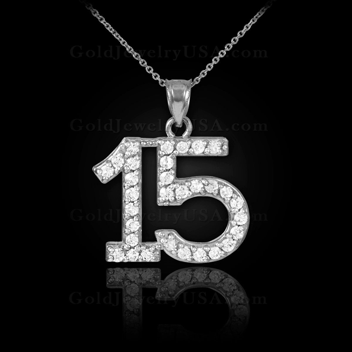 Floating Quinceanera 15 Anos Milgrain Heart Necklace in 14K Two-Tone Gold |  GoldenMine.com