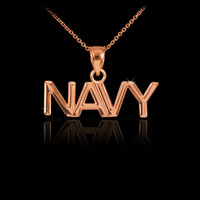 Rose Gold NAVY Pendant Necklace