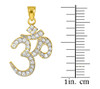 14k Gold Om (Ohm) Diamond Pendant Necklace