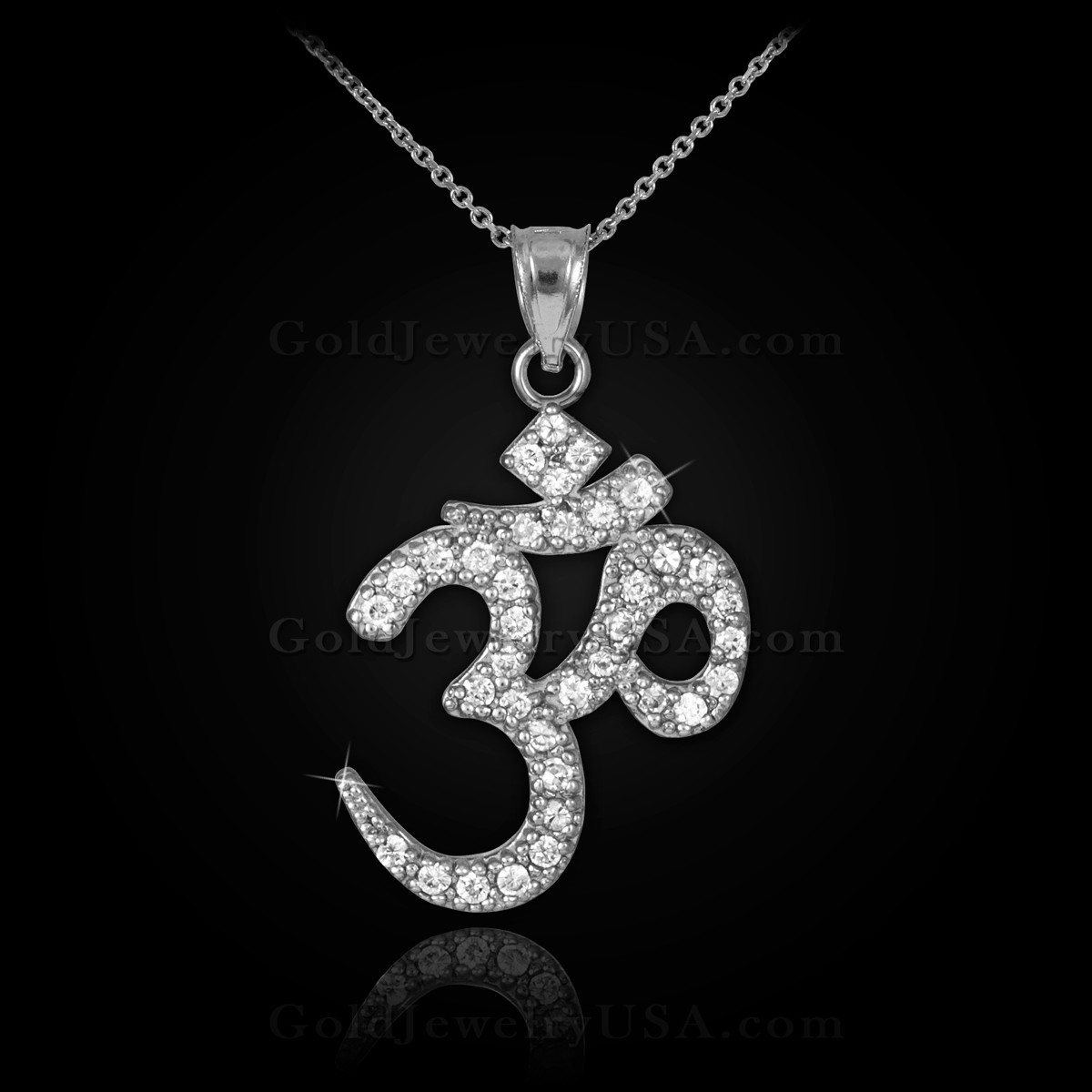 gold diamond om pendant