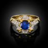 Blue Sapphire Engagement ring with 0.25ct. Diamond Setting