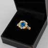 Gold Topaz Gemstone Engagement Ring with Diamond Setting.