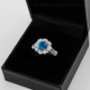 White Gold Topaz Gemstone Engagement Ring with Diamond Setting.