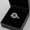 Rose Gold Topaz Gemstone Engagement Ring with Diamond Setting.