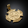 Gold fire rescue pendant. Firefighter badge. 10k & 14k gold