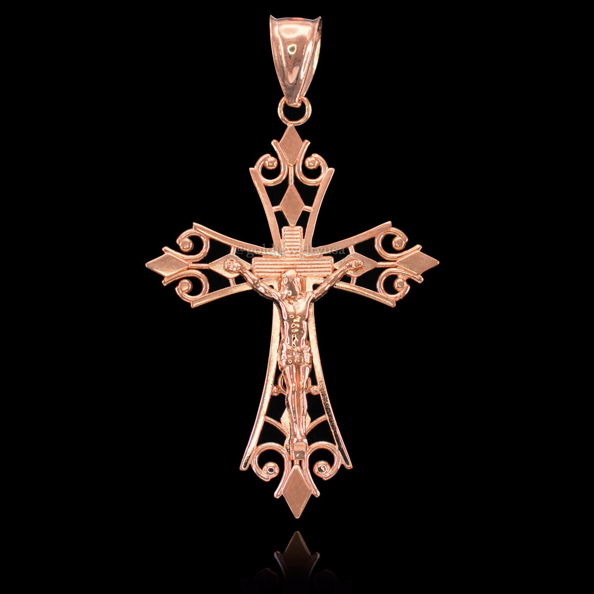 Rose gold clearance crucifix pendant