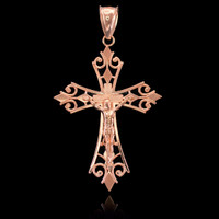 Rose gold crucifix pendant