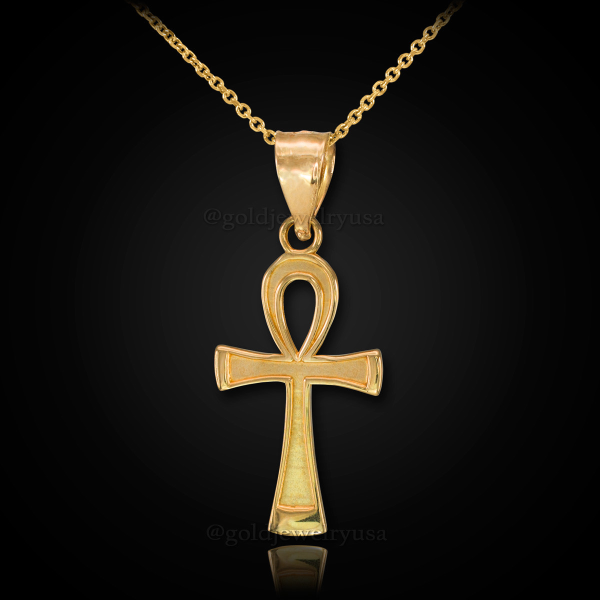 10K Solid Gold Egyptian Ankh Cross 20