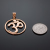 Rose Gold Om (Ohm) Open Medallion Pendant