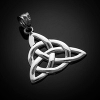 White gold Celtic Trinity pendant