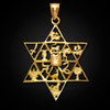 Star of David 12 tribes of Israel solid gold pendant.