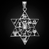 White gold star of David pendant with 12 Israel tribes.