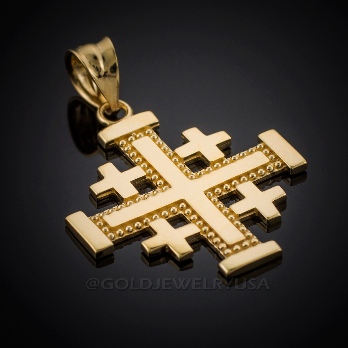 Jade Pendant Rare Genuine Gemstone Hand Carved Jerusalem Cross Gold Plated  Sterling Silver 925 - The Regnas Collection