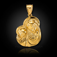 Gold Holy Mother And Child Pendant