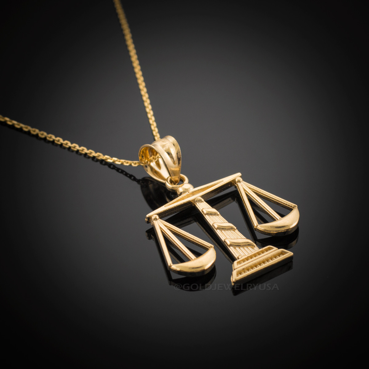Gold Scales of Justice Pendant Necklace