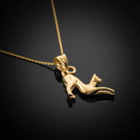 Gold cat necklace.