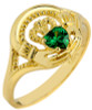 Gold Claddagh Ring with Emerald