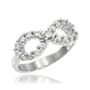 white gold clear cz infinity ring
