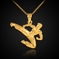 Karate Gold Sports Pendant Necklace