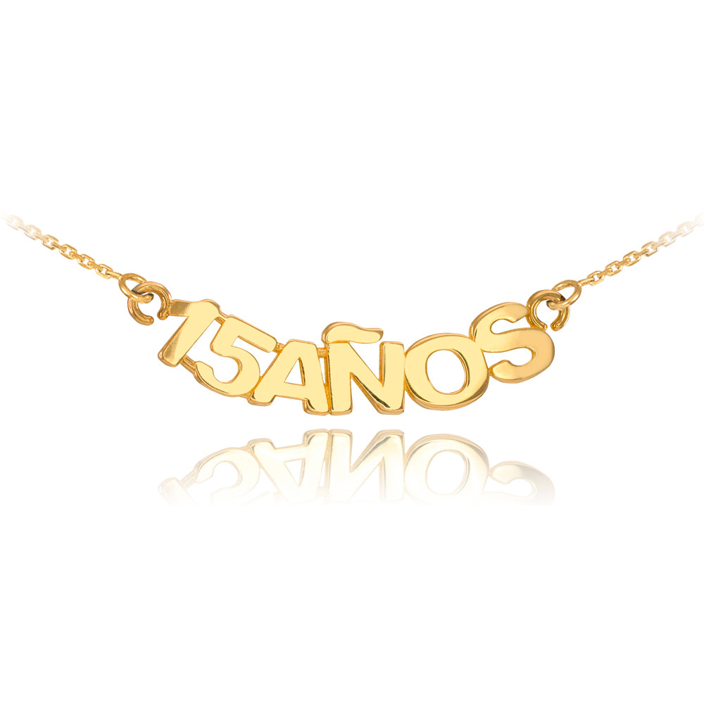 14K Gold 15 Años Quinceanera Necklace