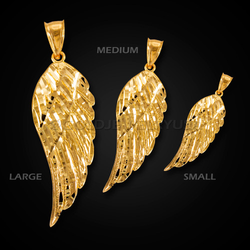 Gold angel wing pendants