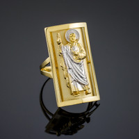 Two-tone Gold Saint Jude Fancy Ring