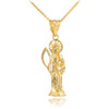 Gold Santa Muerte pendant necklace