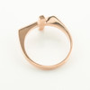 Solid Rose Gold Flat Top Sideways Cross Ring