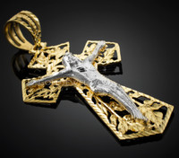 Two-tone Gold Crucifix Pendant
