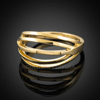 Solid Yellow Gold Layered Ring